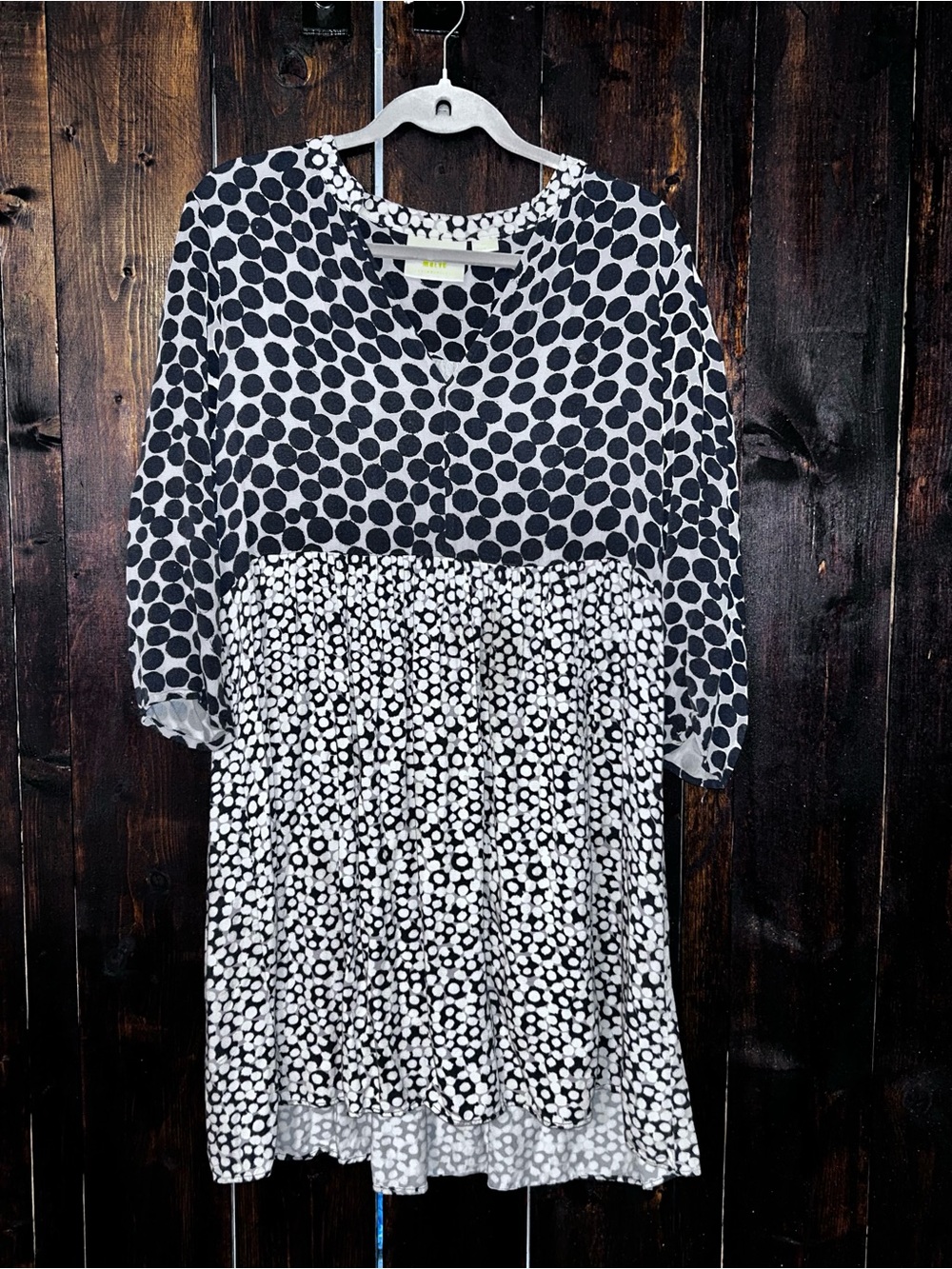 Anthropologie Maeve Blue and White Polka Dot Dress